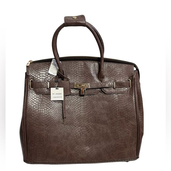 KC Jagger Brown Rolling‎ Suitcase - Picture 1 of 16